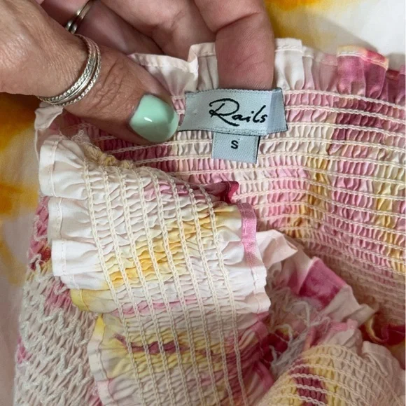 Rails Rumi Diamond Tie-Dye Smocked Midi Dress Size Small petite - Picture 13 of 15